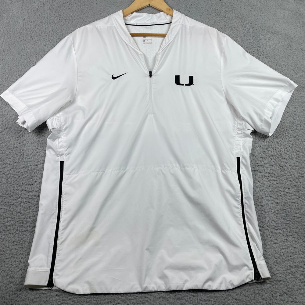 Nike Windbreaker Mens XL White Union Embroidered Lightweight 1/4 Zip 908417-100